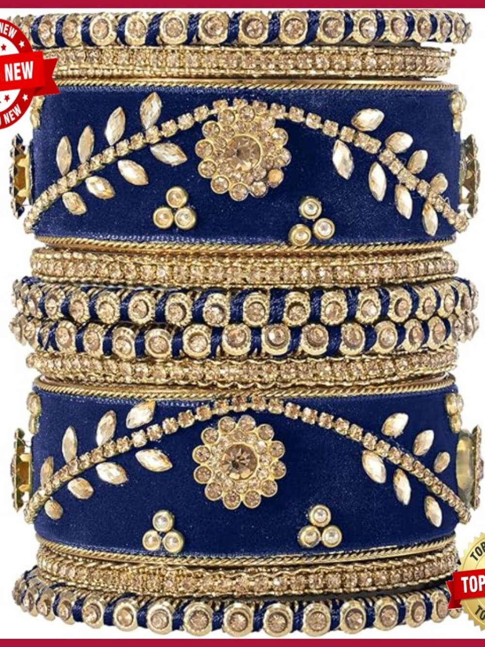 Ethnic Stone Studded Bangle Set Wedding Chudha Indian Jewelry Gift